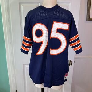 VINTAGE 80s McGREGOR SAND KNIT CHICAGO BEARS #95 RICHARD DENTJERSEY SIZE L